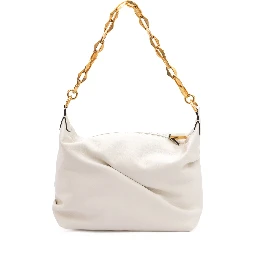 White Diamond Hobo Leather Shoulder Bag