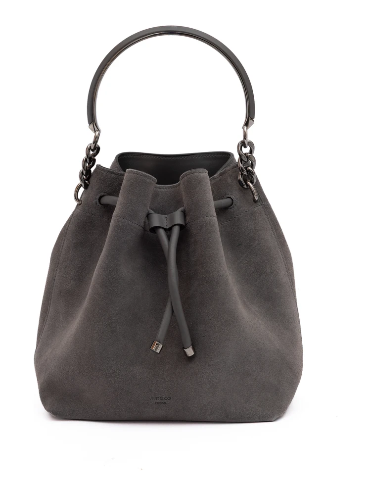 Dark Grey Bon Bon Suede Bucket