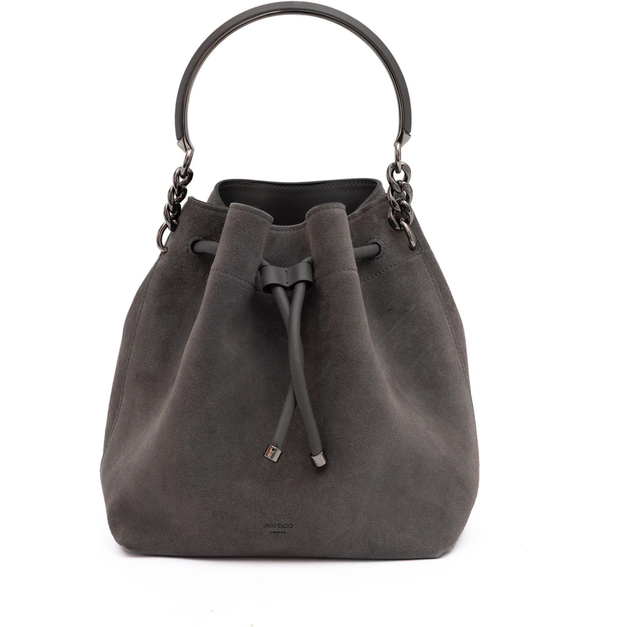 Dark Grey Bon Bon Suede Bucket