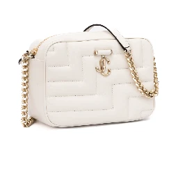 White Leather Avenue Camera Crossbody Bag