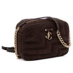 Brown Suede Avenue Camera Crossbody Bag