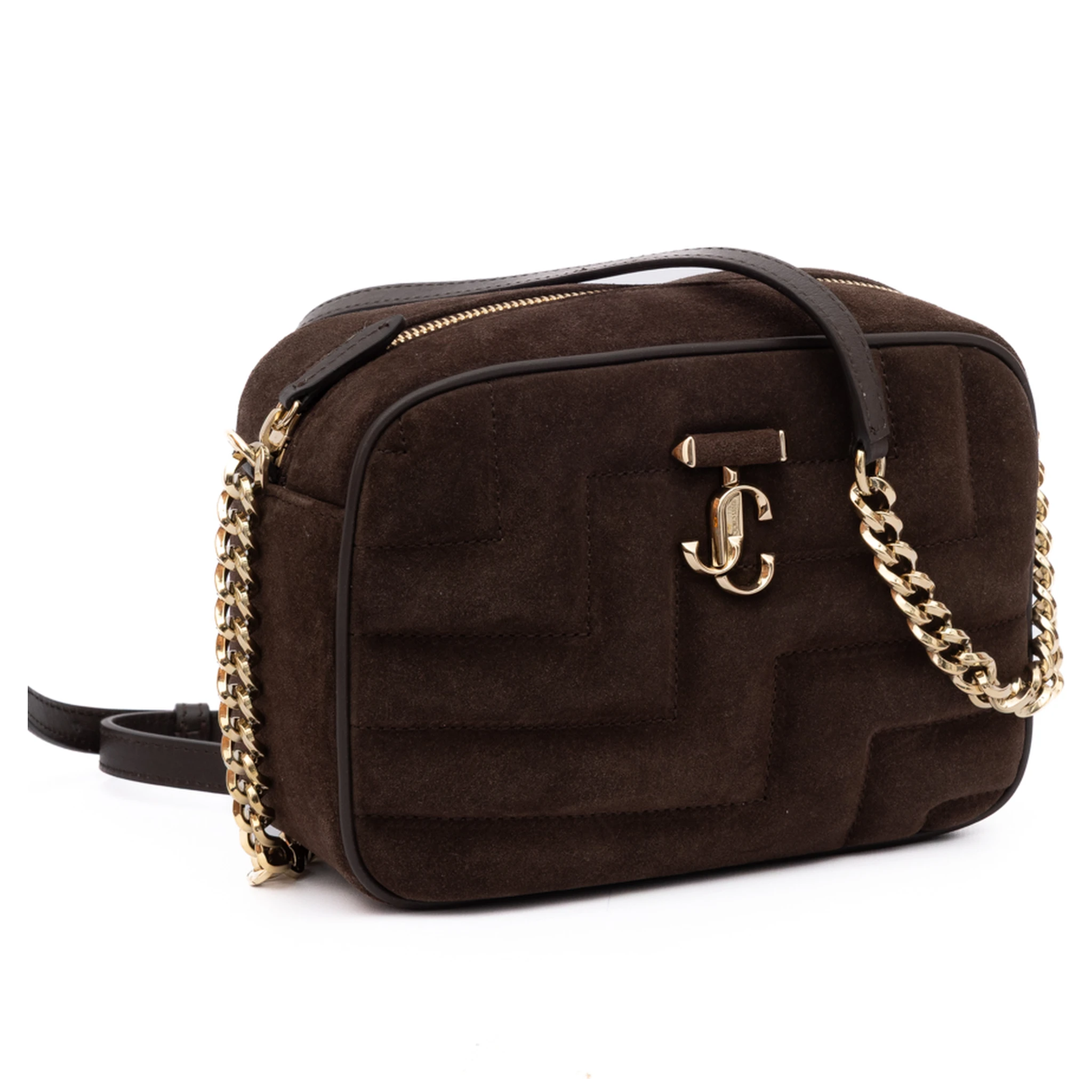 Brown Suede Avenue Camera Crossbody Bag