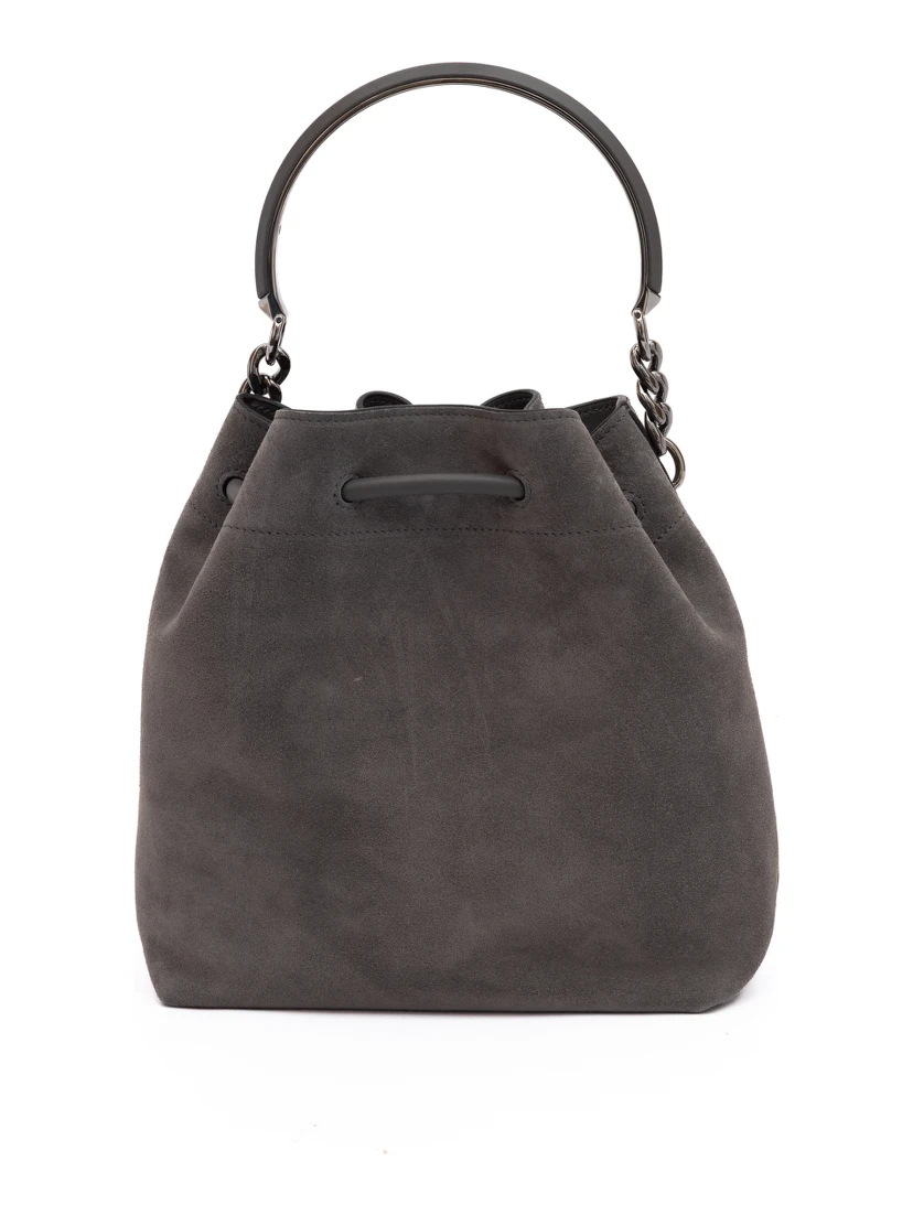 Dark Grey Bon Bon Suede Bucket