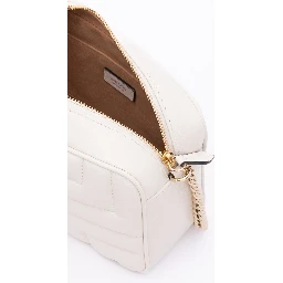White Leather Avenue Camera Crossbody Bag
