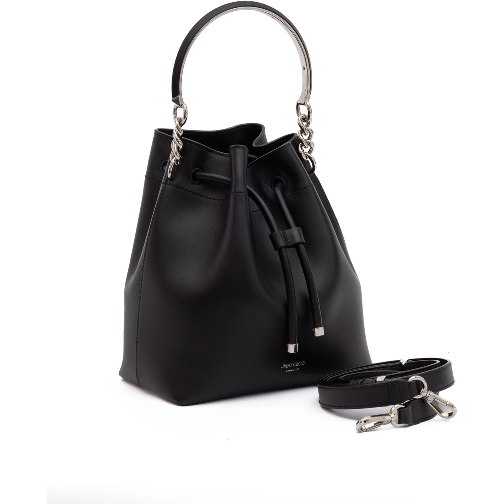 Black Bon Bon Leather Bucket