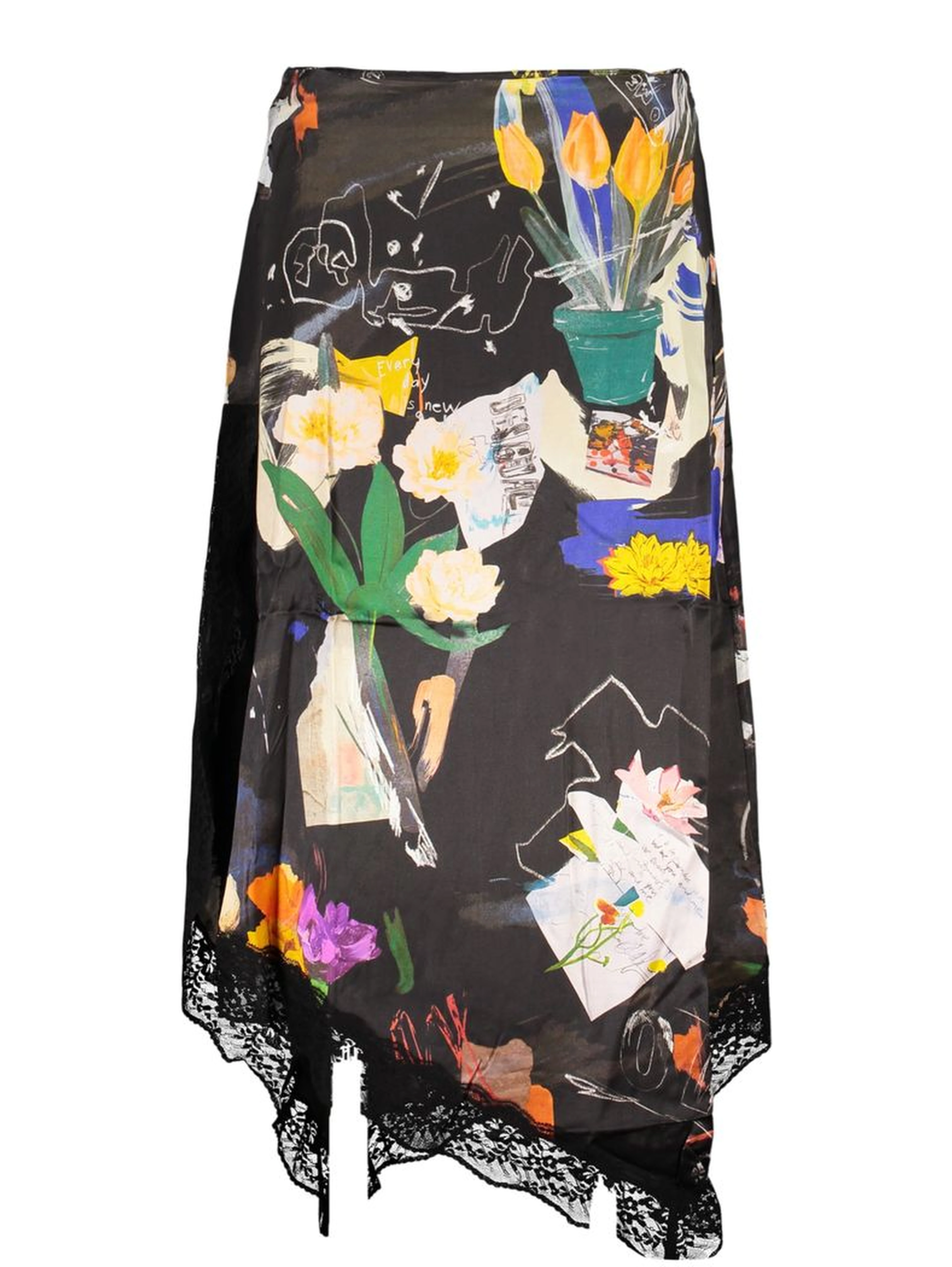 Black Polyamide Long Skirt