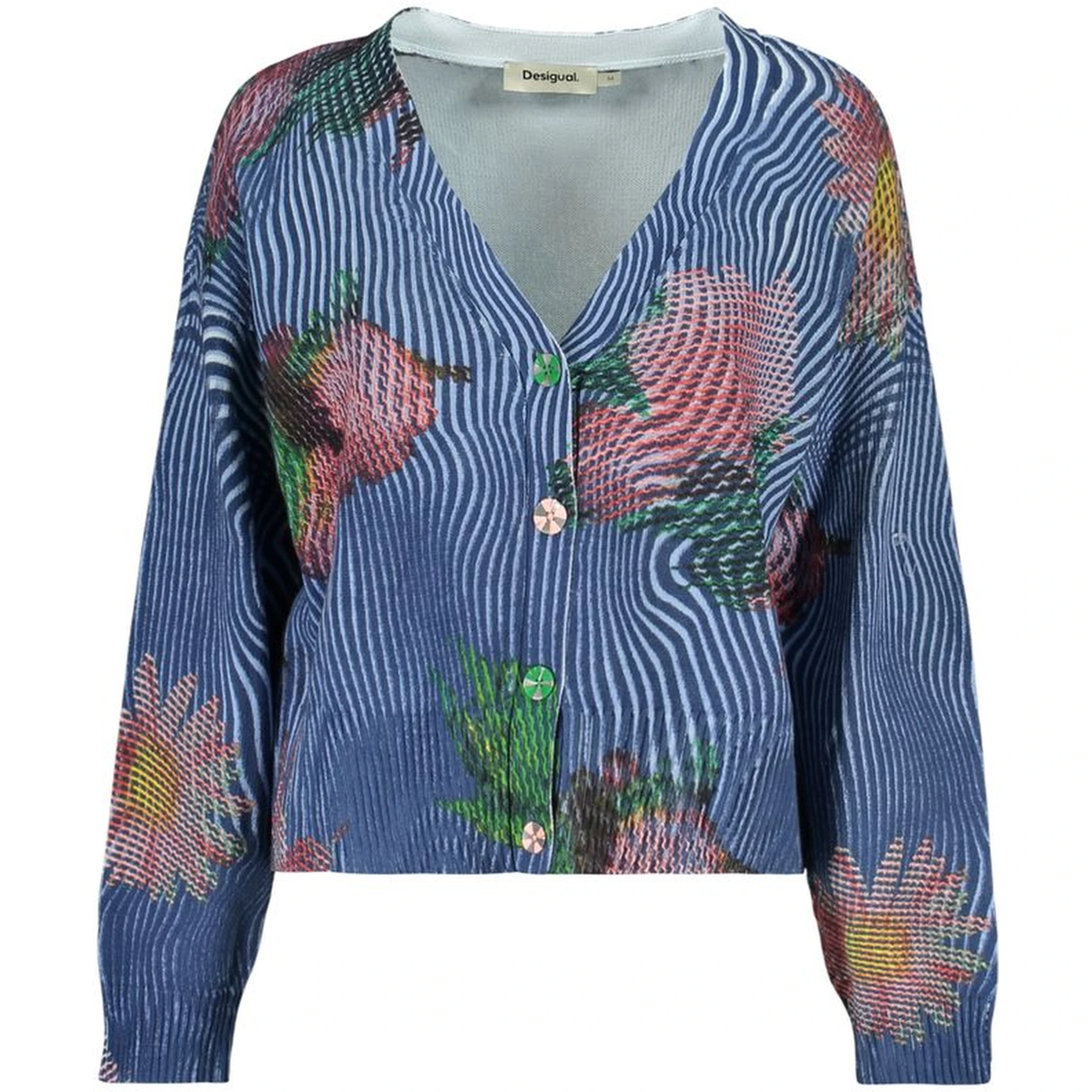 Blue Cotton Womens Cardigan