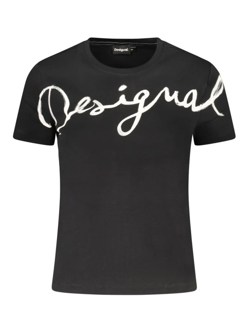 Black Cotton Womens T-Shirt