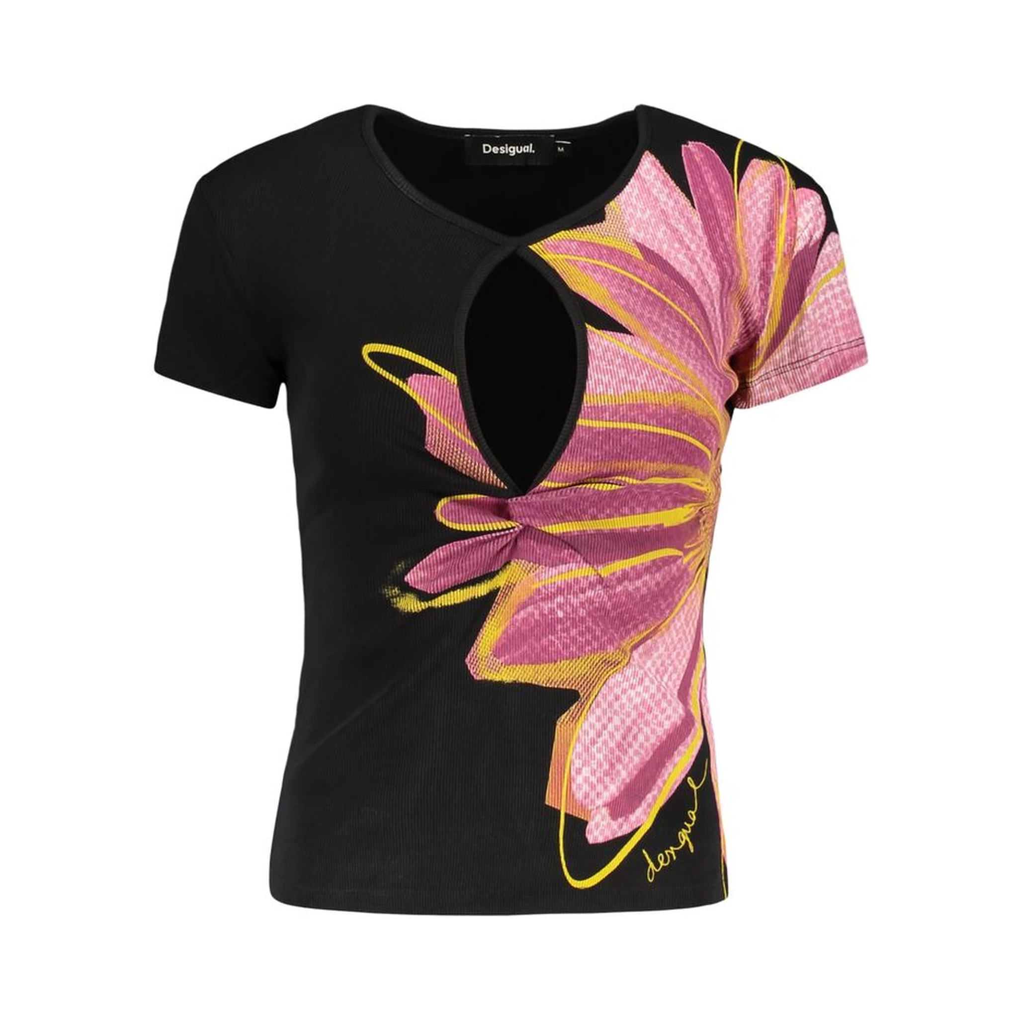 Black Cotton Women T-Shirt