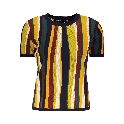 Blue Viscose Women T-Shirt