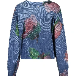 Blue Cotton Womens Cardigan
