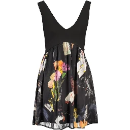Black Polyester Women Dress