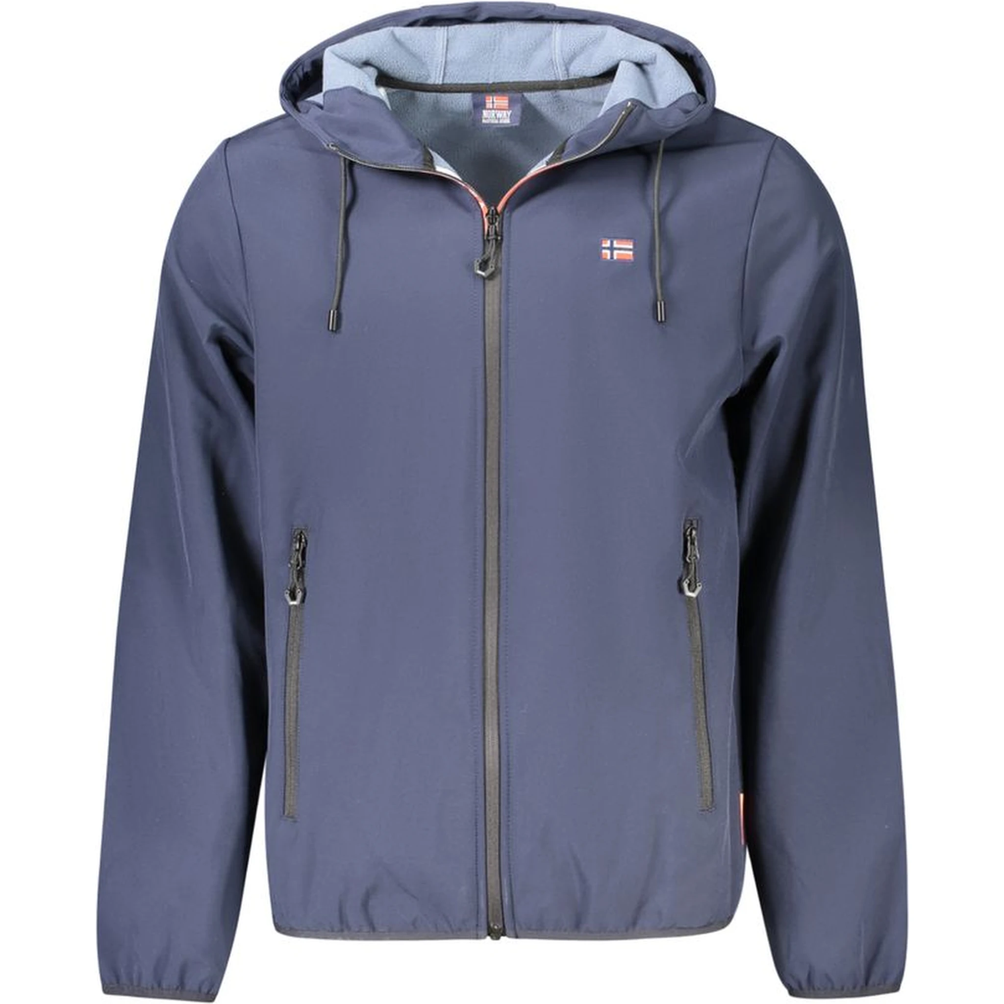 Blue Polyester Men Jacket