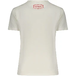 White Cotton Women T-Shirt