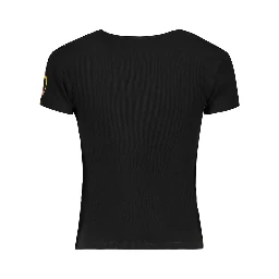 Black Cotton Women T-Shirt