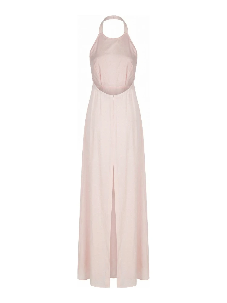 ABITO LUNGO SCOLLO PROFONDO HALTER NECK E SCHIENA SCOPERTA IN CREPE DE CHINE alternative