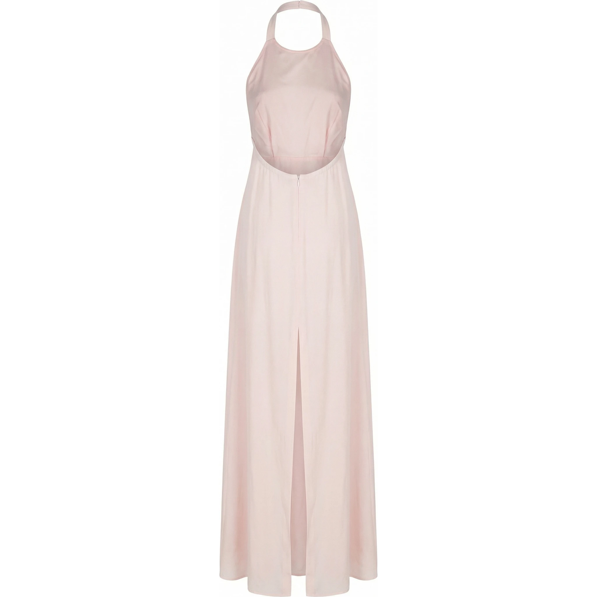 ABITO LUNGO SCOLLO PROFONDO HALTER NECK E SCHIENA SCOPERTA IN CREPE DE CHINE