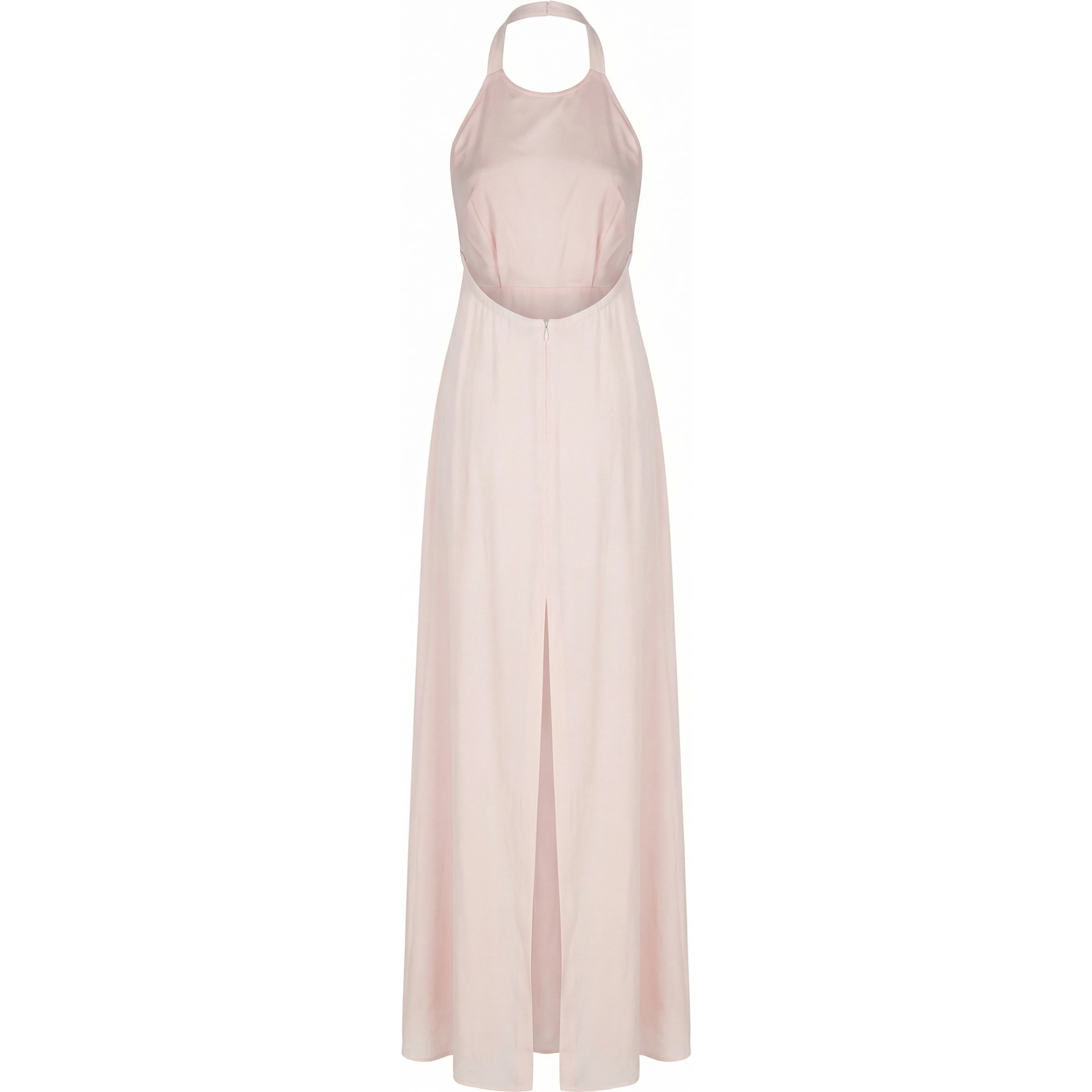 ABITO LUNGO SCOLLO PROFONDO HALTER NECK E SCHIENA SCOPERTA IN CREPE DE CHINE