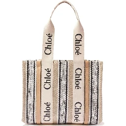 Beige Linen Tote Bag