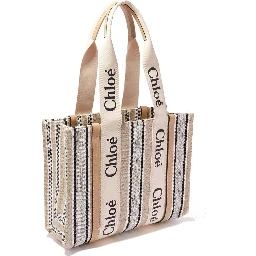 Beige Linen Tote Bag