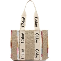 Beige Wool Tote Bag