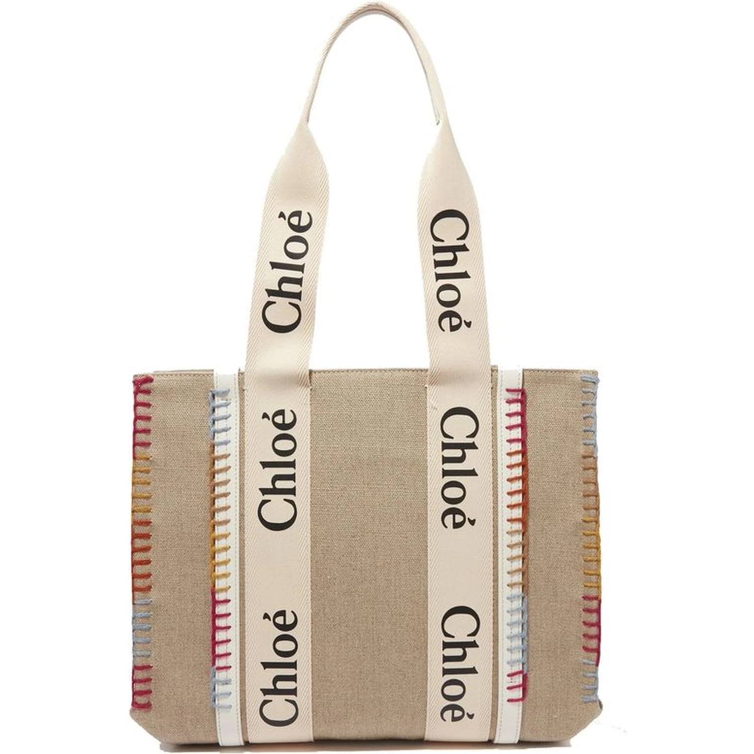 Beige Wool Tote Bag