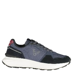 Blue Polyurethane Men Sneaker