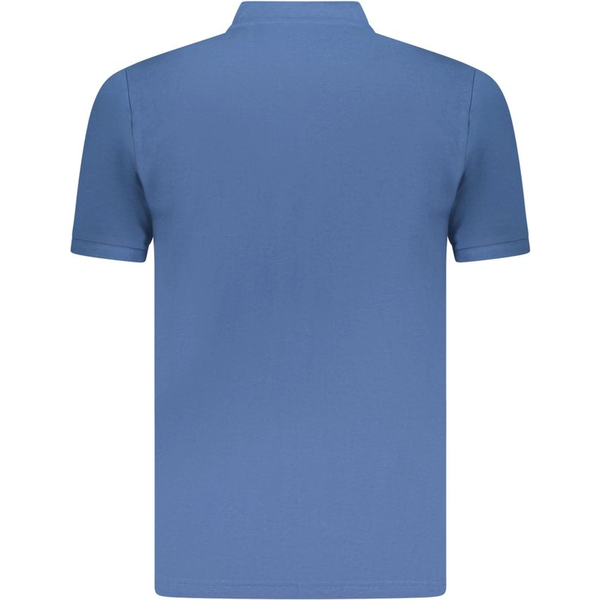 Blue Cotton Men Polo Shirt