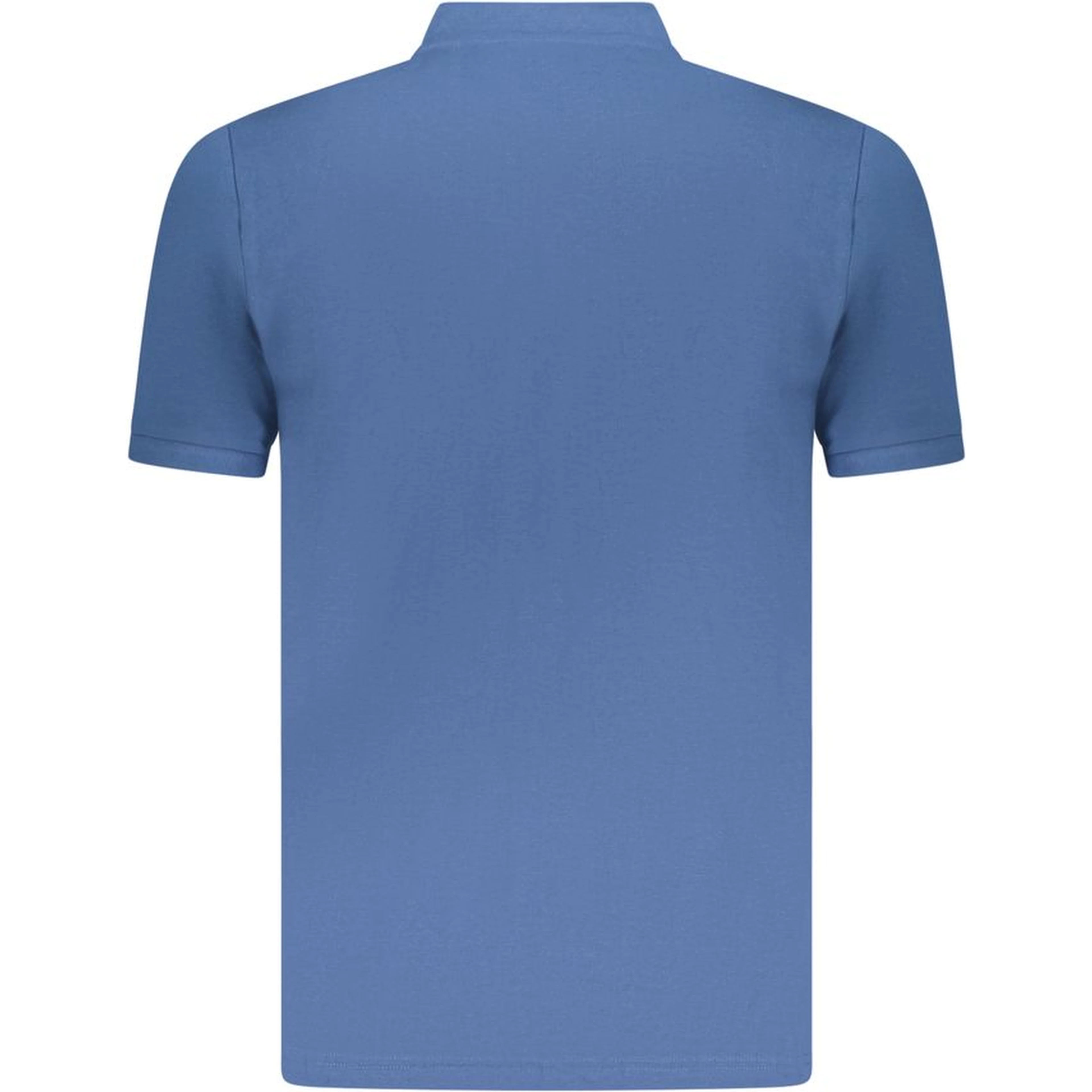 Blue Cotton Men Polo Shirt