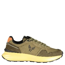 Green Polyester Athletic Sneakers