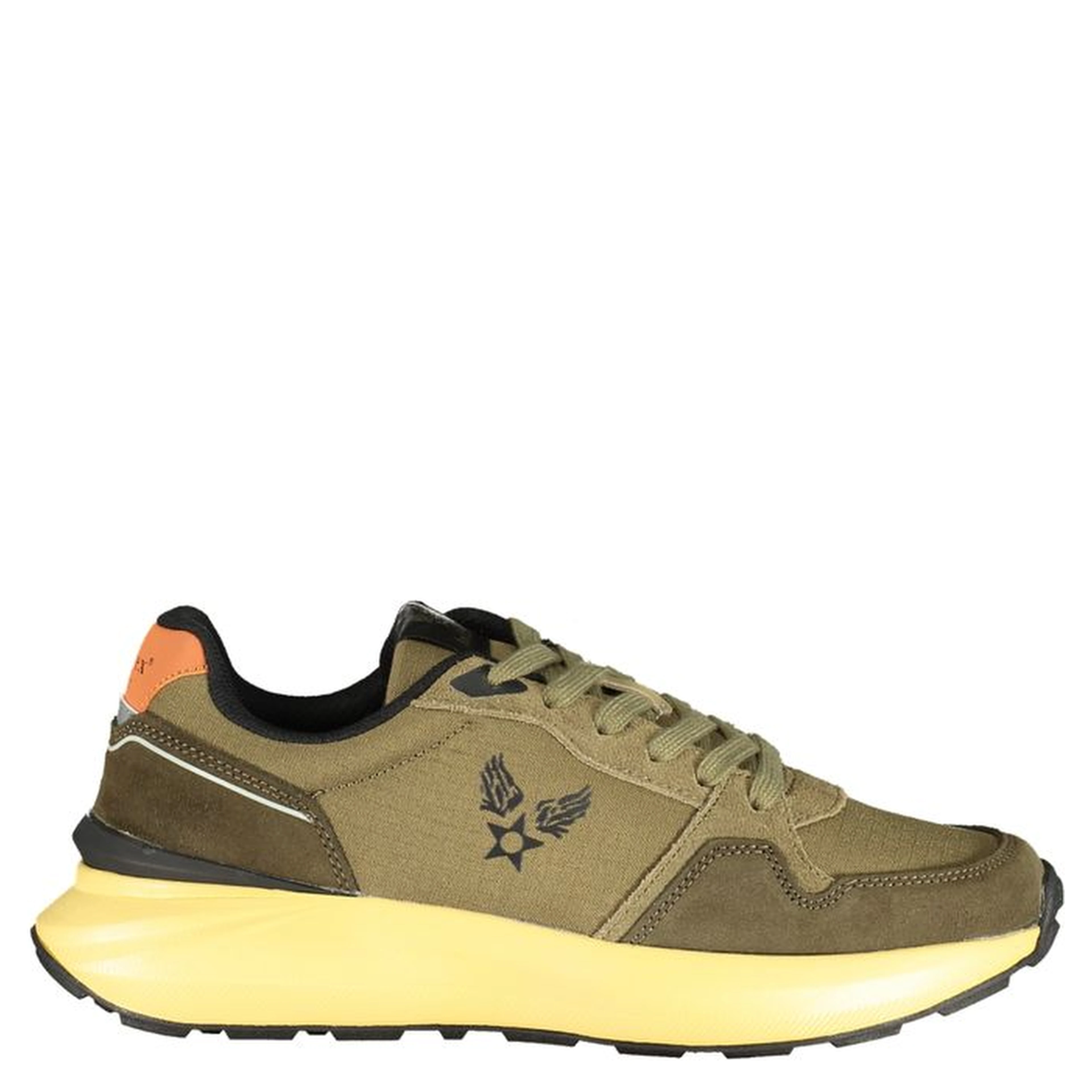 Green Polyester Athletic Sneakers