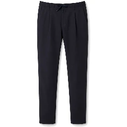 Blue Virgin Wool Casual Pants