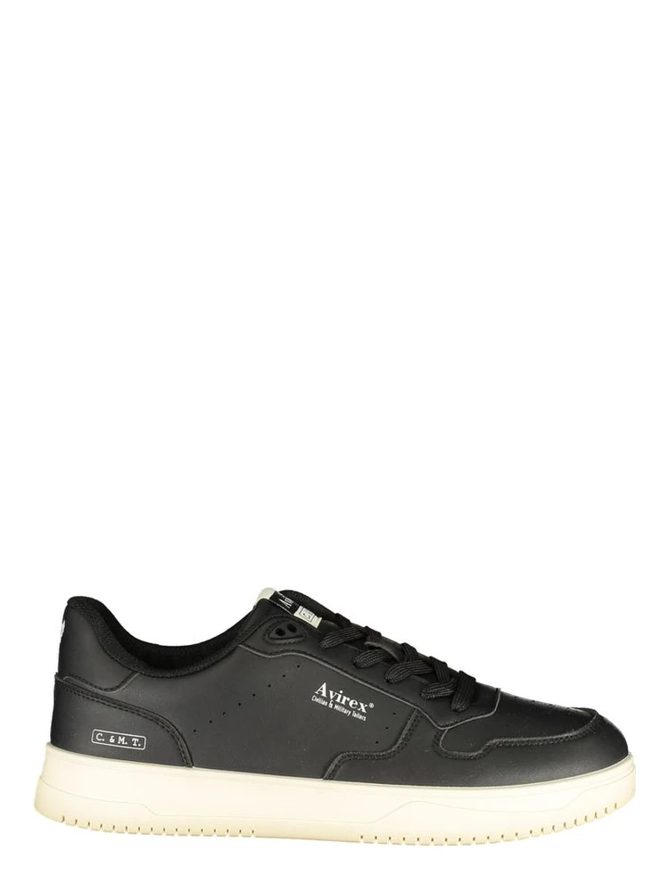Black Polyester Athletic Sneakers