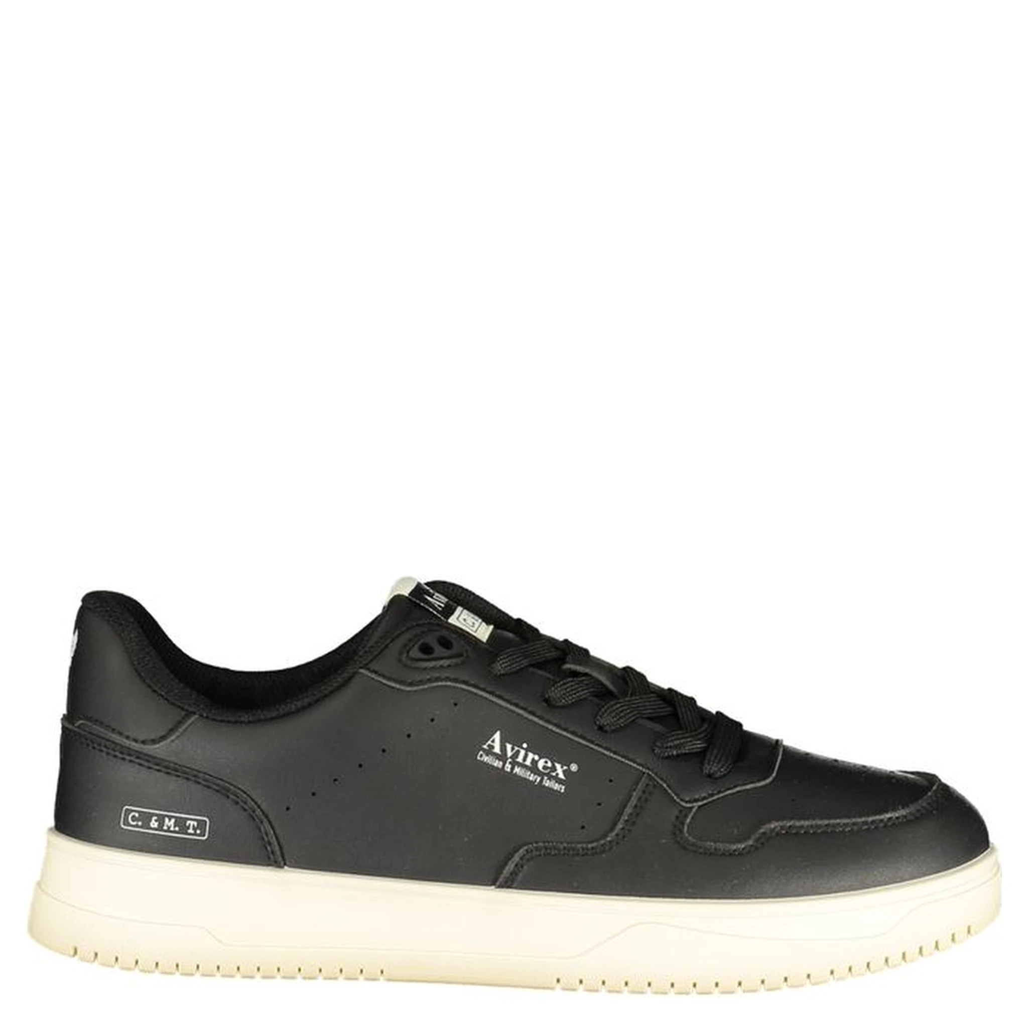 Black Polyester Athletic Sneakers