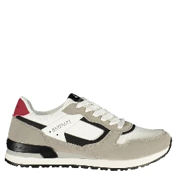 White Polyester Athletic Sneakers