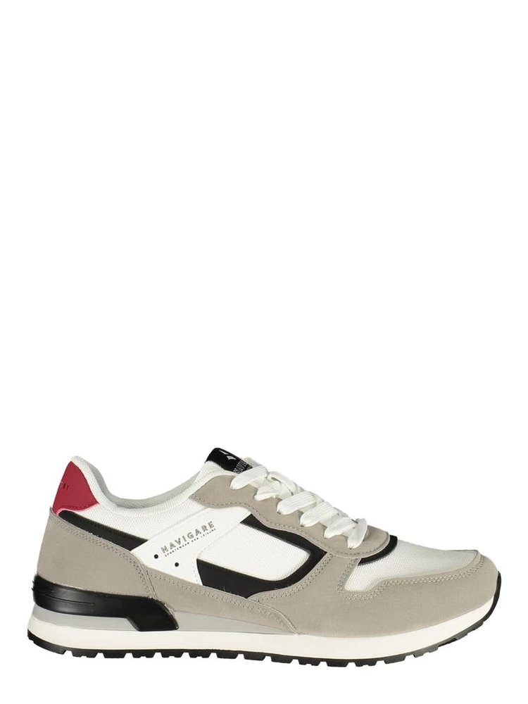 White Polyester Athletic Sneakers