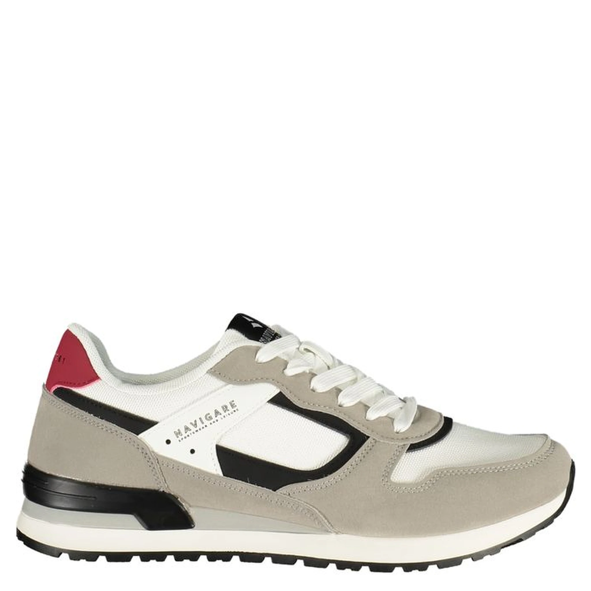 White Polyester Athletic Sneakers