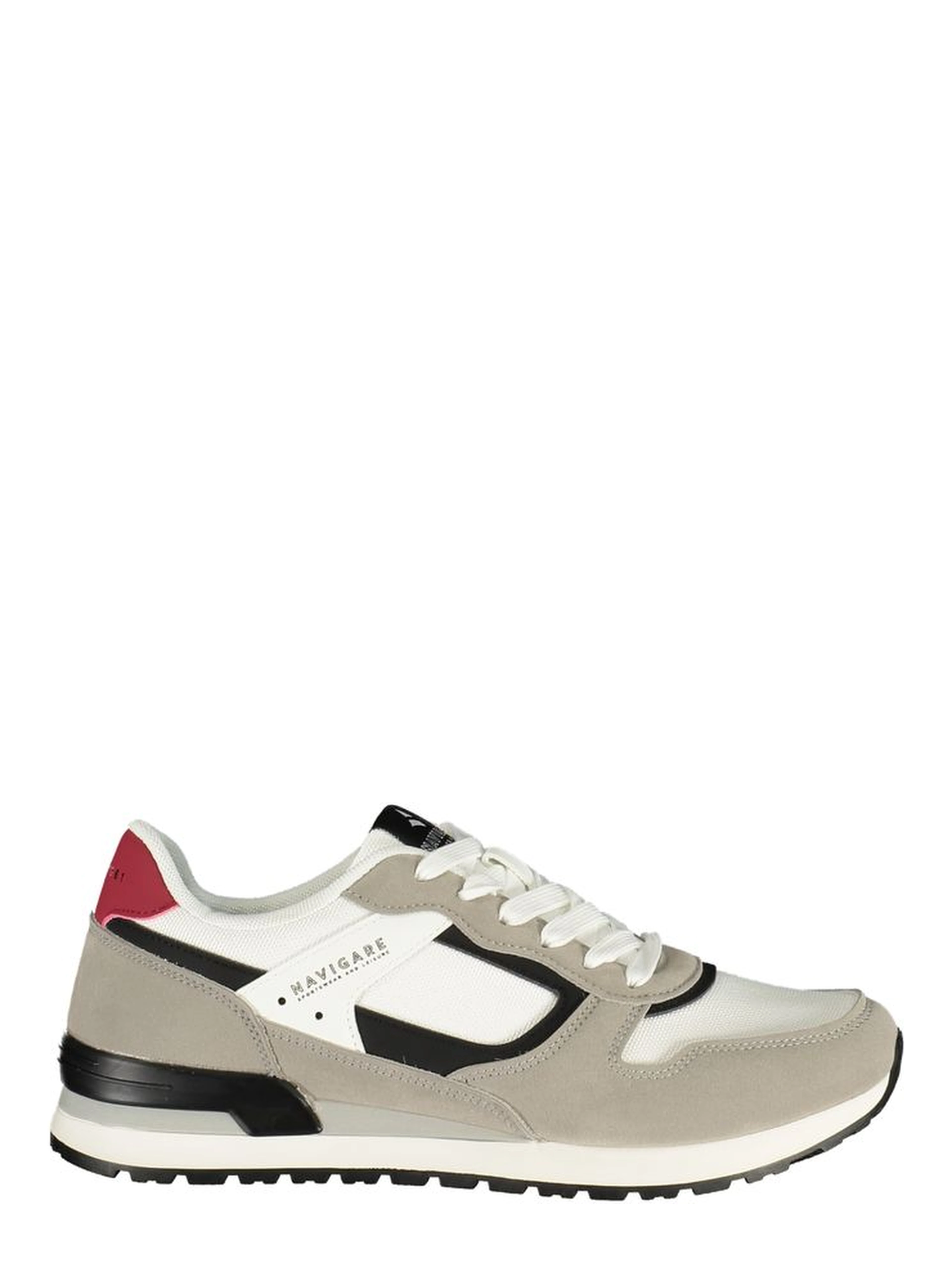 White Polyester Athletic Sneakers