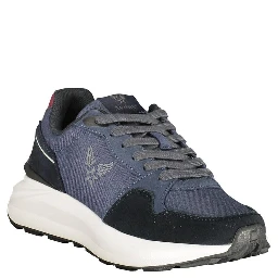 Blue Polyurethane Men Sneaker