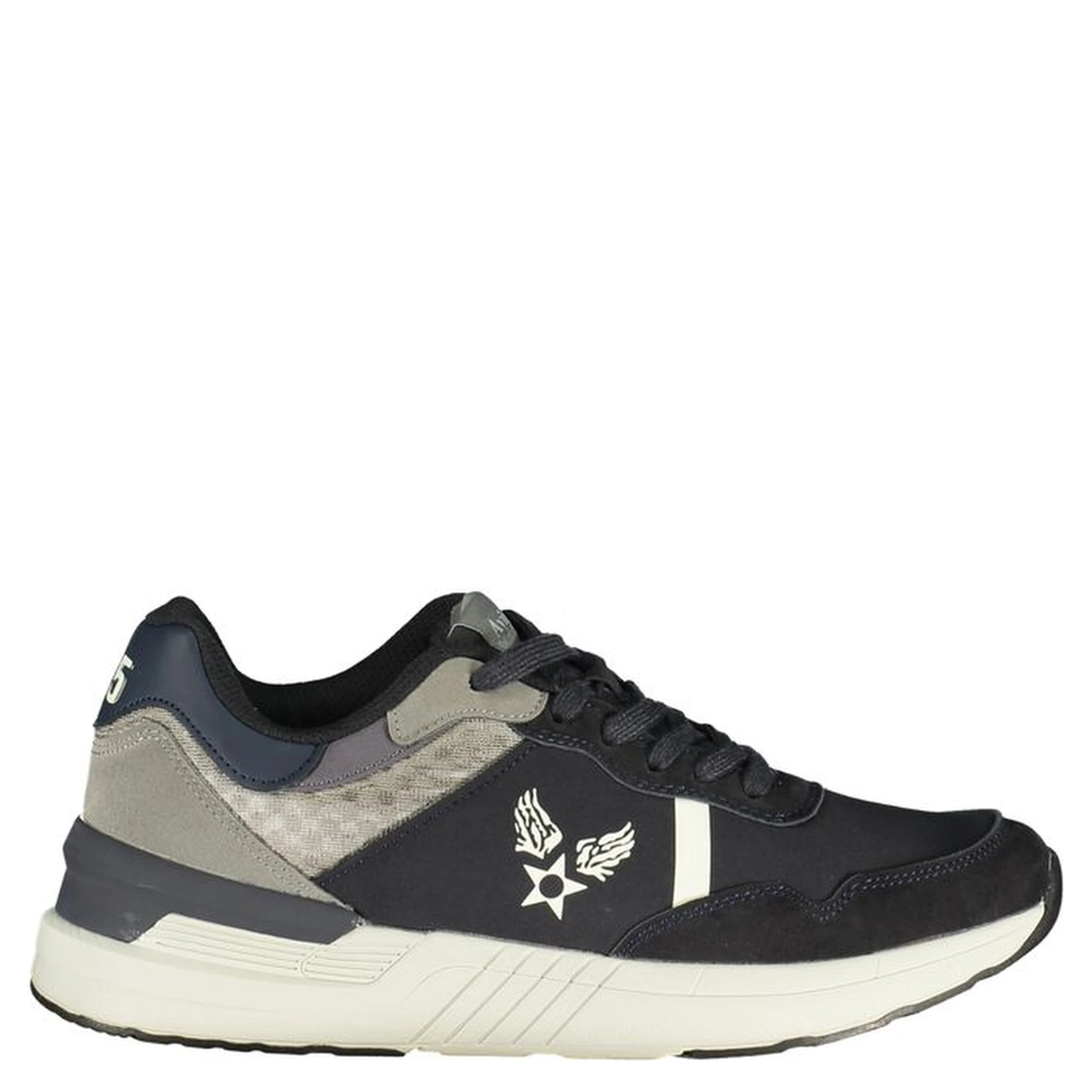 Blue Polyurethane Men Sneaker