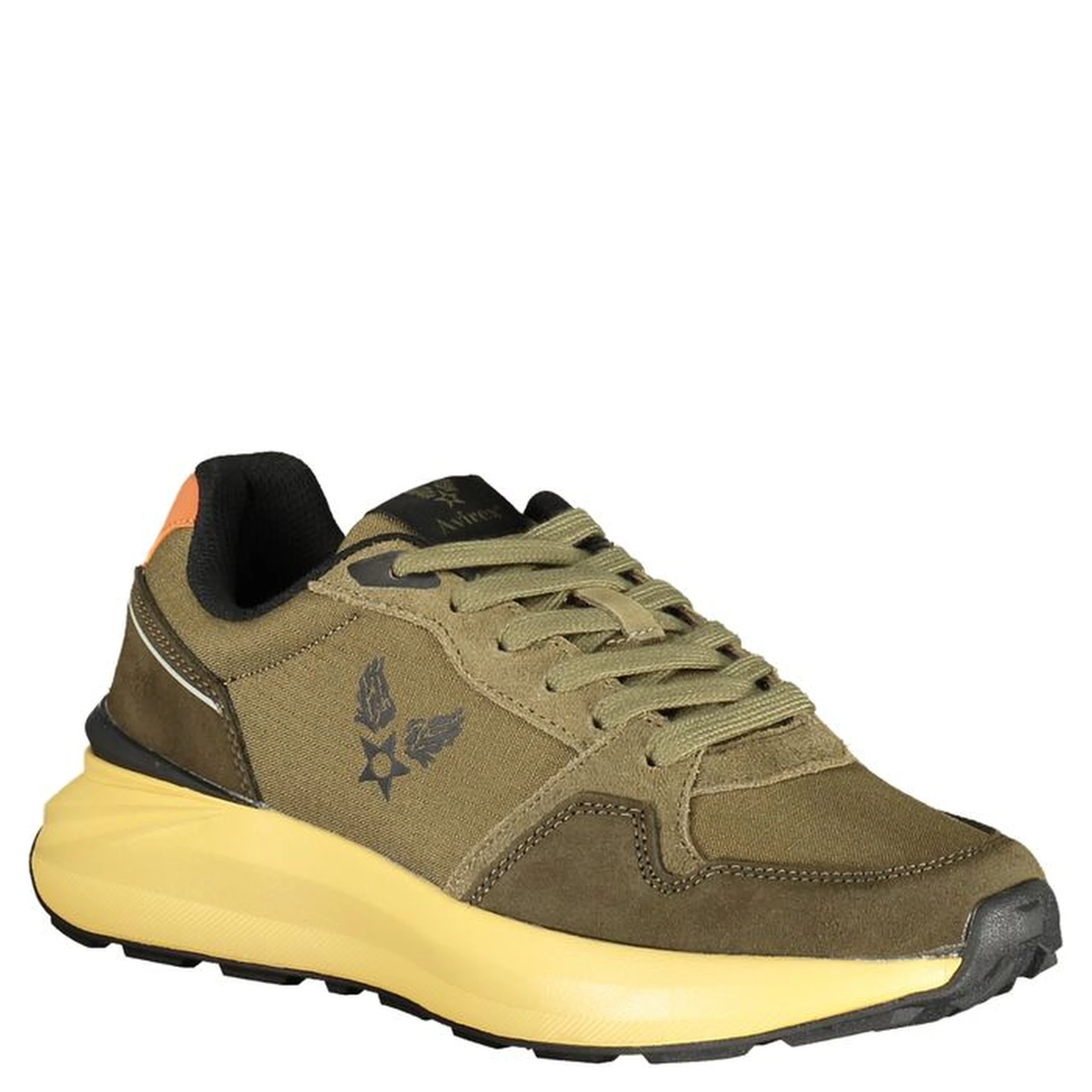 Green Polyester Athletic Sneakers