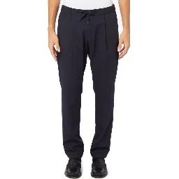 Blue Virgin Wool Casual Pants
