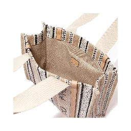 Beige Linen Tote Bag