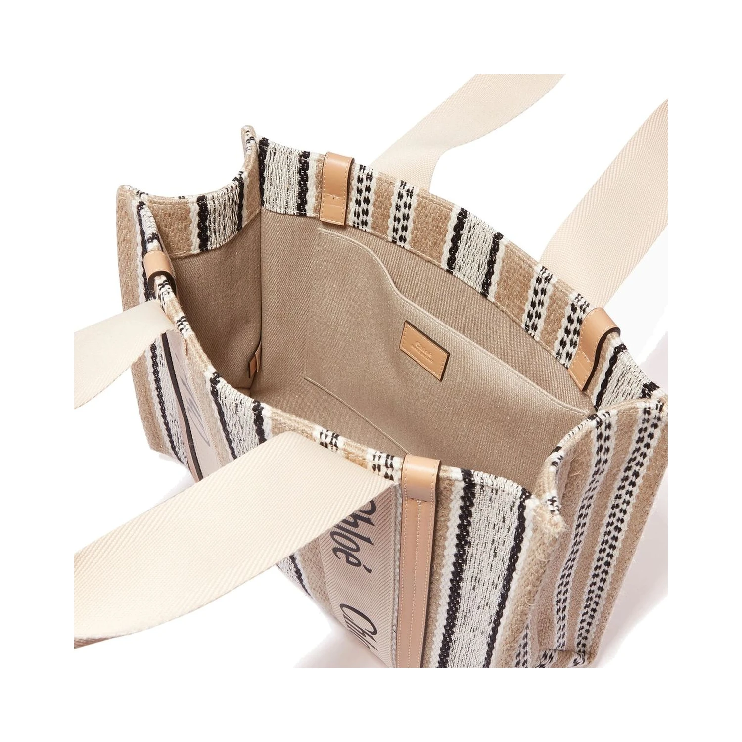 Beige Linen Tote Bag