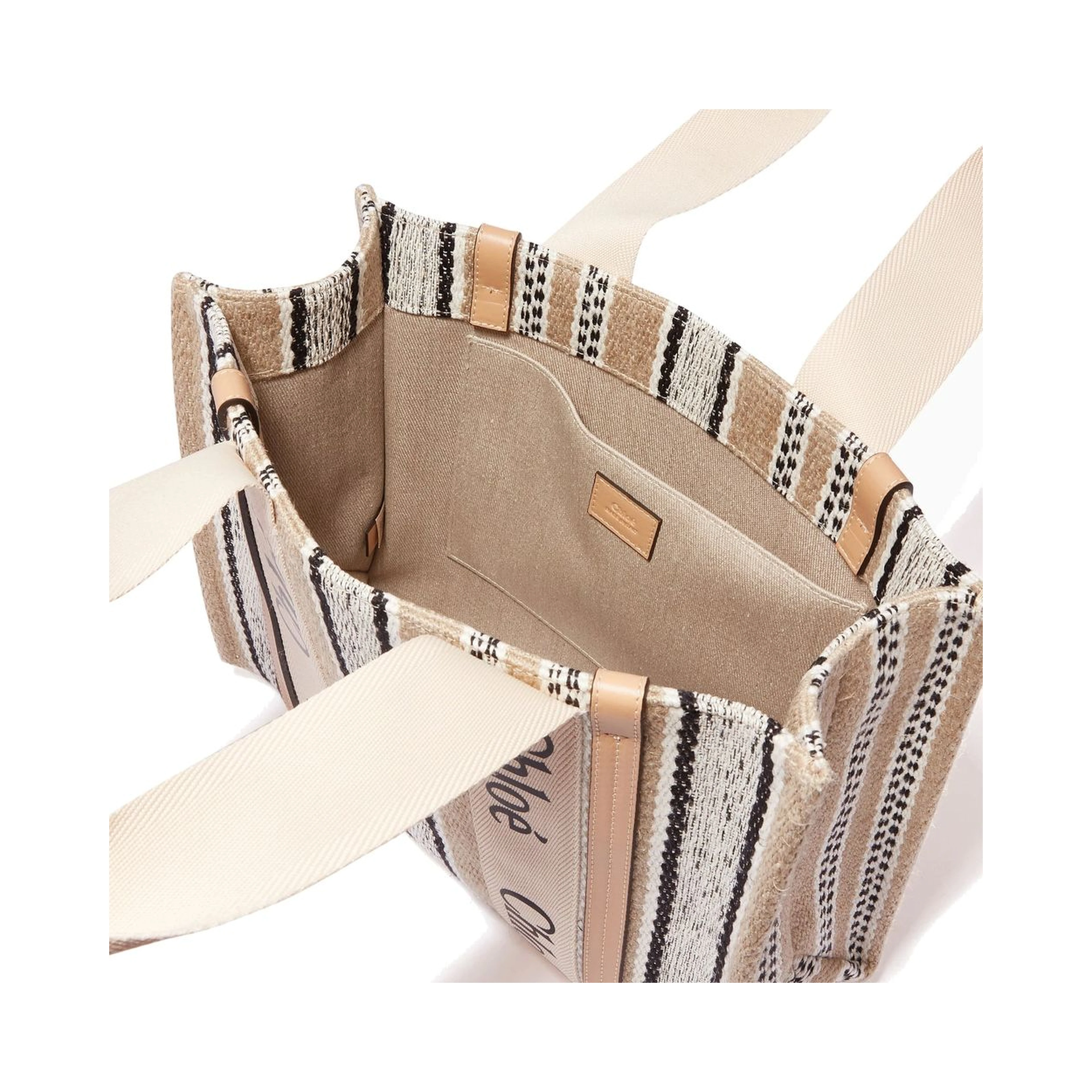 Beige Linen Tote Bag