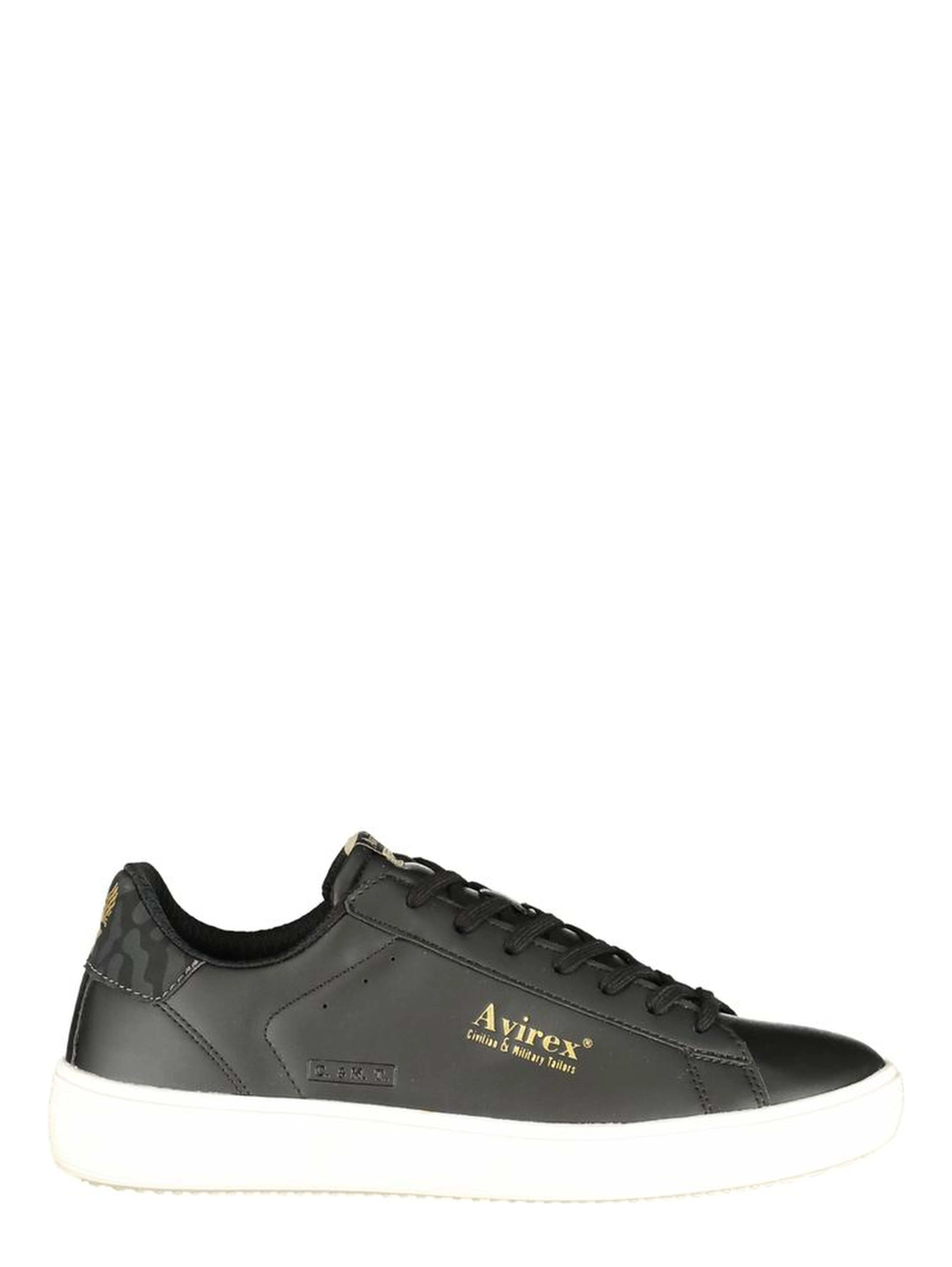 Black Polyester Athletic Sneakers