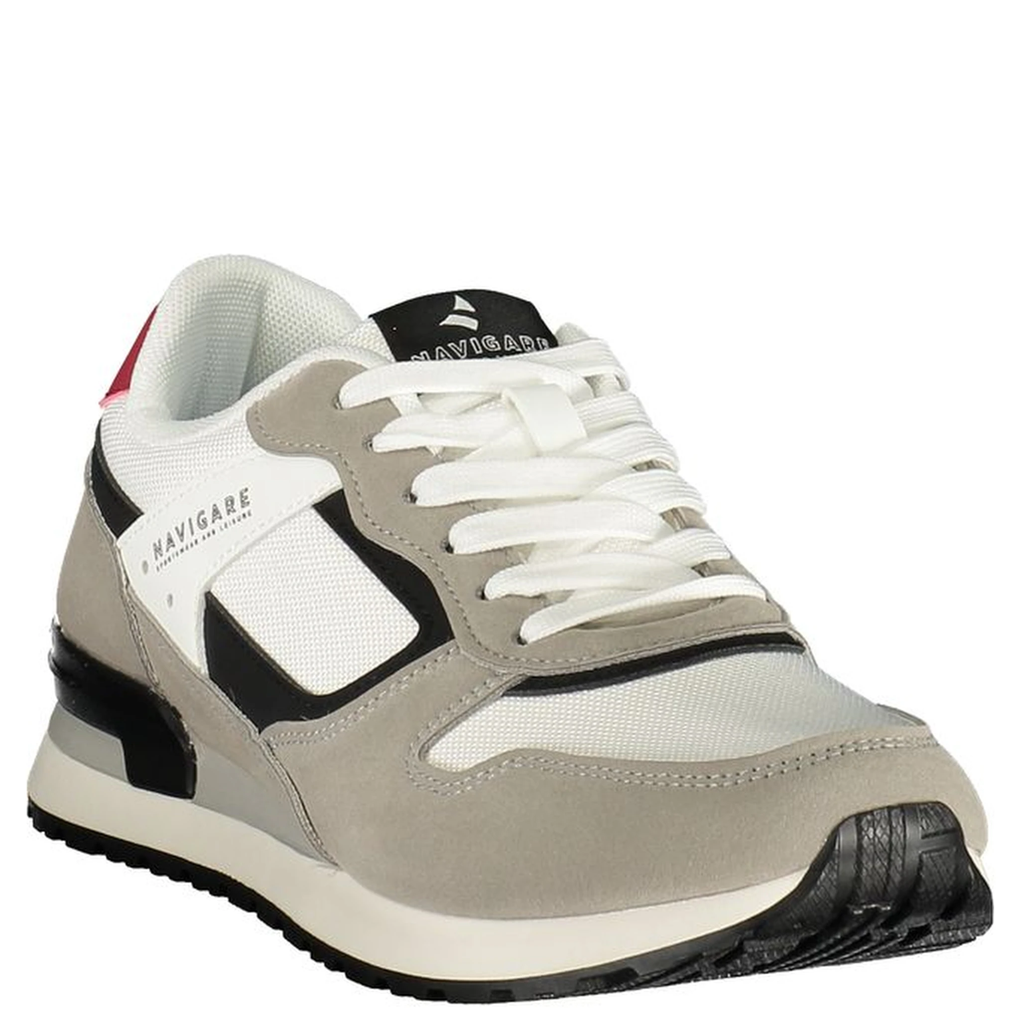White Polyester Athletic Sneakers