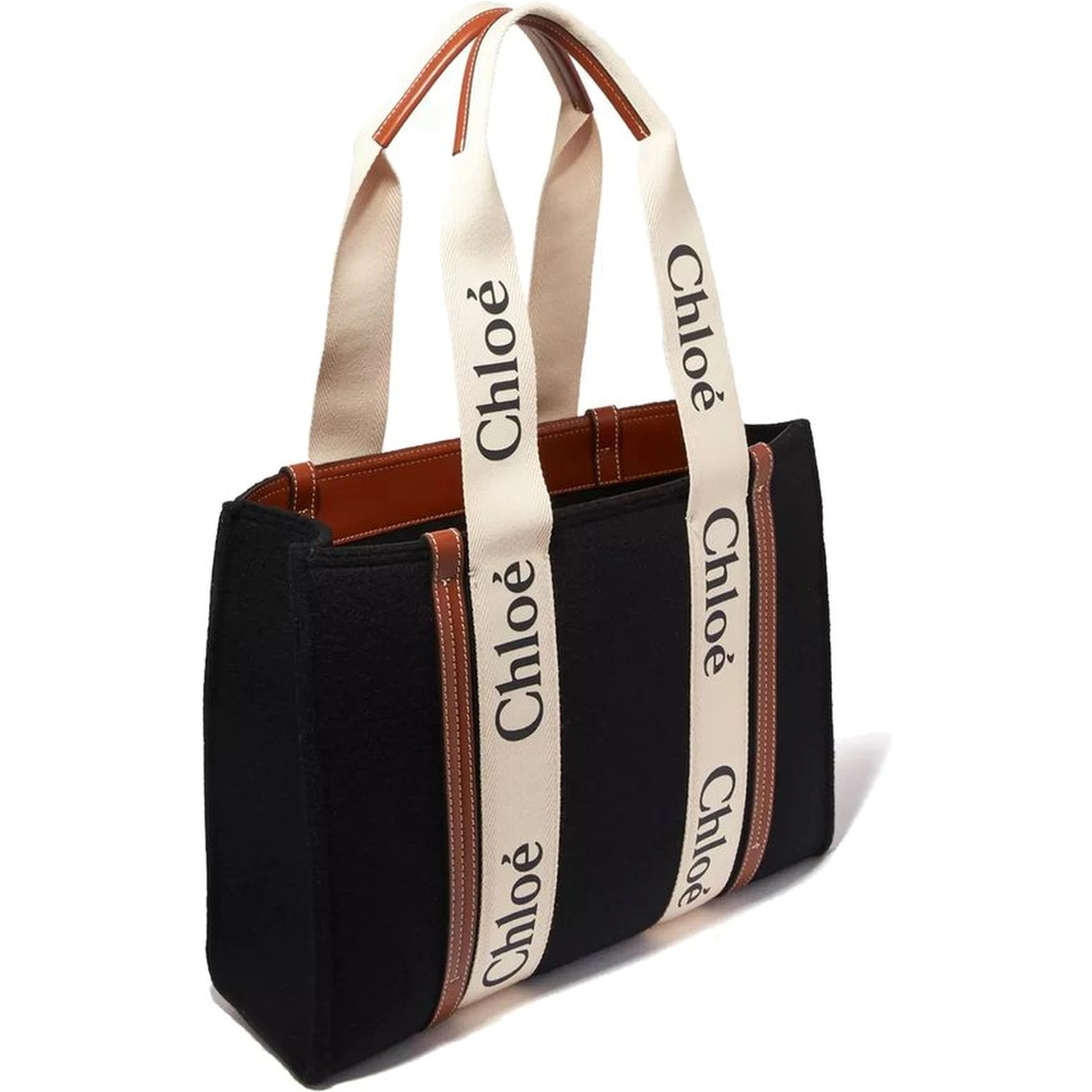 Black Wool Tote Bag