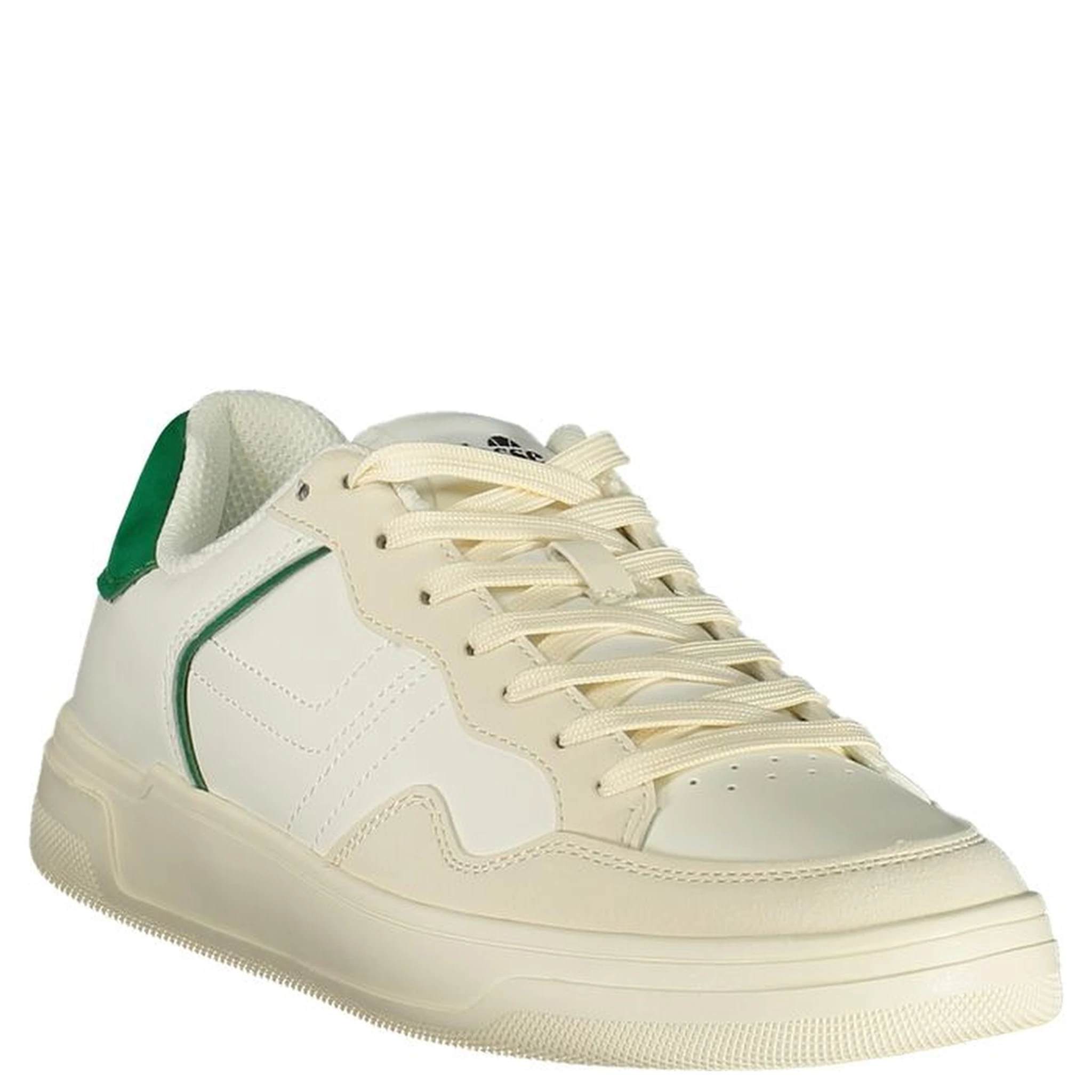 White Polyester Athletic Sneakers
