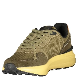 Green Polyester Athletic Sneakers